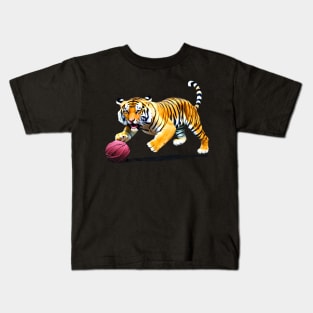 Tiger Playing with Ball of Yarn Kids T-Shirt